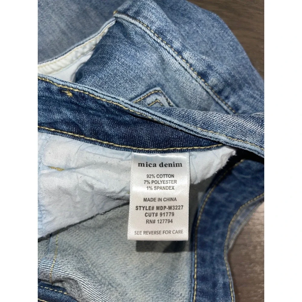 Mica Women 30 Blue Denim Wide Leg Barrel Seam Cropped Jeans MDP-W3227